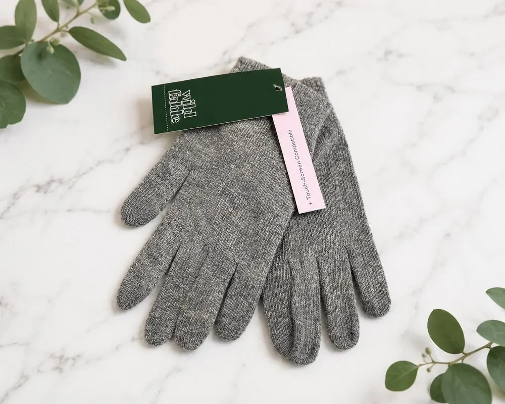 Wild Fable Gray Touchscreen Tech Gloves One Size Recycled Polyester NWT Winter
